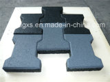 Multipurpose Anti-Slip Dog-Bone Black SBR Rubber Tiles