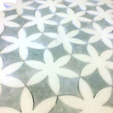 Thassos White Marble and Ming Green Marble Mix Waterjet Mosaic