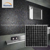 Stock Square Shape Black Glass Mosaic Tile Interior Glossy Decorative Wall