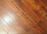 Prefinished Cheap Solid Hardwood Flooring Acacia Hardword Floors Natural Color Brownish Red Hand Scraped Flooring