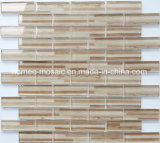 Brown Wood Grain Chip Size 23X73mm Brown Mosaic Factory Strip Mosaics Glass Backsplash Tile