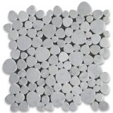 Carrara White Marble Heart Shaped Bubble Mosaic Tile Polished