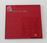 Red Crystal Artificial Stone Quartz Slab, Tile, Countertop