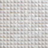 Freshwater Shell Pure White Arch Face 20*20mm Bevel Edge Mosaic Tile