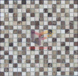 Travertine and Dark Emperador Mable Mix Crystal Mosaic Tile (CS023)