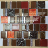 European Style Red Glass and Marble Mosaic Tile for Wall