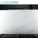 Translucent Veins Calacatta White Quartz Stone Thin Wall Panel