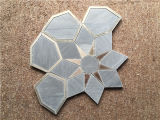 Italy Grey Marble Mixed Metal Sunflower Design Waterjet Mosaic Tile