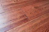 Three Layer Oak Solid Wood Flooring-Handscraped-Gunstock Color
