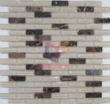 Strip Mixed Glass and Marble Mosaic Tile (CFS552)