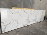 3cm Calacatta White Quartz Stone Slab in China for Kitchen