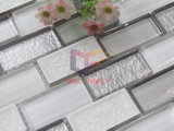 White Classical Strip Ceramic Mix Crystal Mosaic (CFS702)