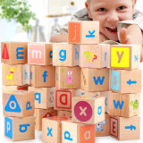 Wooden Baby Educational ABC Alphabet Letter Combination Learning Building Blocks