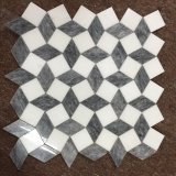 Thassos White and Gray 3D Cube Marble Mosaic Tile