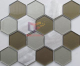 100*100mm Hexagon Glass Mix Aluminium Mosaic (CFA89)