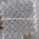 Polished Marble Strip Mosaic Floor Tile for Bathroom or Kitchen