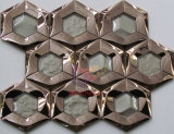 Hexagon Shape Crystal Mix Mirror Face Stainless Steel Mosaic (CFM1026)