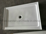 Acrylic Shower Base Round Drain in Center with 3 Lips