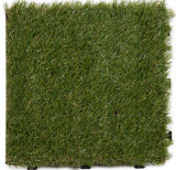 Permeable Backing Green Synthetic Grass Decking Tile for Garden