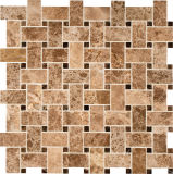 Brown Marble Mosaic Tile Basketweave