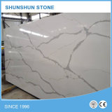Cheap Price Artificial Stone White Calacatta Quartz Marble Slab for Countertop / Vanity / Bathroom Customizable