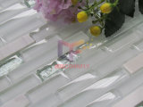 Super White Glass Strip Mosaic Combine with Marble (CFS713)