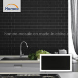 Matte Black Ceramic Mosaic Kitchen Backsplash Brick Subway Tile
