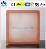 Jinghua Misty Cloudy Pink Color 190X190X80mm Glass Brick/Block