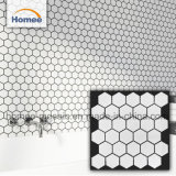 Porcelain Backsplash Tile Kitchen Mosaic White Ceramic Hexagonal Mosaic