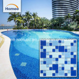 Glossy Deep Blue Square Material Glass Mosaic Swimming Pool Tile