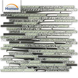 New Design Strip Glossy Electroplate Glass Silver Glass Tile Bathroom Mosaic
