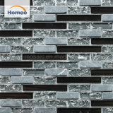 New Design Ice Crackle Black Stone Glossy Glass Mosaic