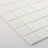 White Square Stained Glass Mosaic Tile