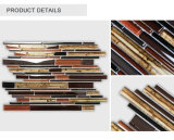 Classic Style Low Price Strip Brown Glass Mosaic Tile for Home Decoration