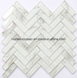 White Chip Size 23X73mm Export Tile mosaic Herringbone Glass Mosaic