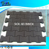 Brown Color Qualified Outdoor Interlock Rubber Tile