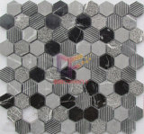 Black Mix Grey Hexagon Marble Mosaic Tile (CFS1008)