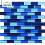 Wholesale OEM Glossy Blue Color Glass Tile Swimming Pool Tile Mosaic