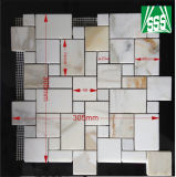 Delicate White and Black Marble Interlocked Mosaic Tile for Decoration