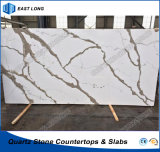 Wholesale Quartz Artificial Stone for Kitchen Countertops with SGS Report (Calacatta)
