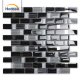 New Designed Wholesale Indoor Hand Painting Black Glazed Glass Mosaic Tile