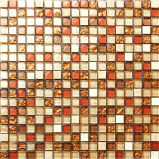 15X15mm Glass Mix Stone Mosaic Tile Exterior Wall Tile