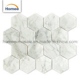 Hexagon Decorating Wall Tile Polished Thassos White Hexagon Marble Mosaic