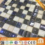 Convex White and Plating Black, 8mm Thickness, Glass Mosaic (G823044)