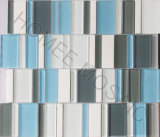 Kitchen Backsplash Crystal Glass Mix Stone Mosaic Strip Tile for Hot Sale