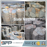 Yellow Rusty Color Slate Meshed Tile Flagstone for Landscape