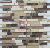 Travertine Marble and Glass Mixed Mosaic Tile (CFS519)