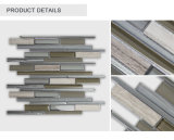 New Designed Cheap Irregular Strip Grey Glass Stone Mosaic Tile