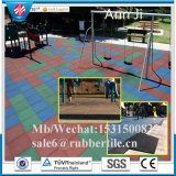 Safety Recycled Sports Tile. Outdoor Basketball Court Rubber Tile Mat