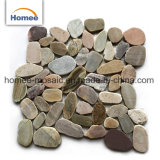 Mix Color Cheap Sliced Pebble Marble Outdoor Floor Tiles Mat Pebble Stone Mosaic Tiles